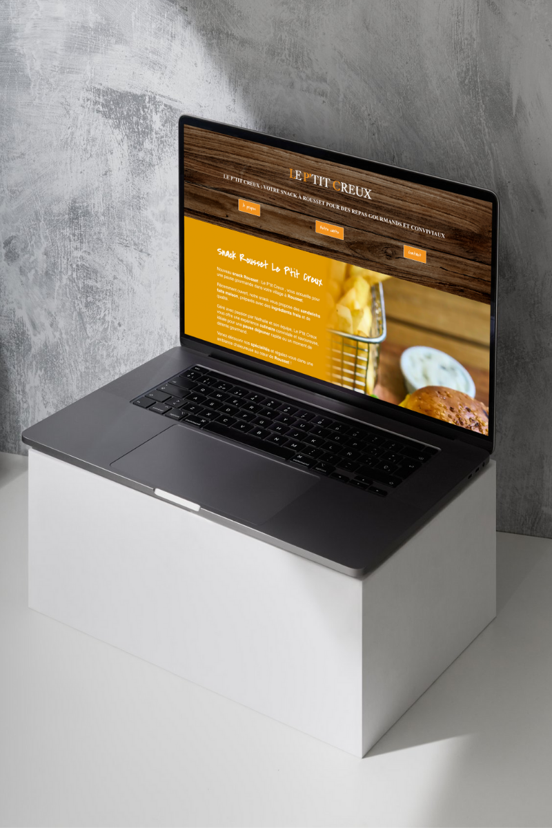 Mockup site internet le p'tit creux rousset